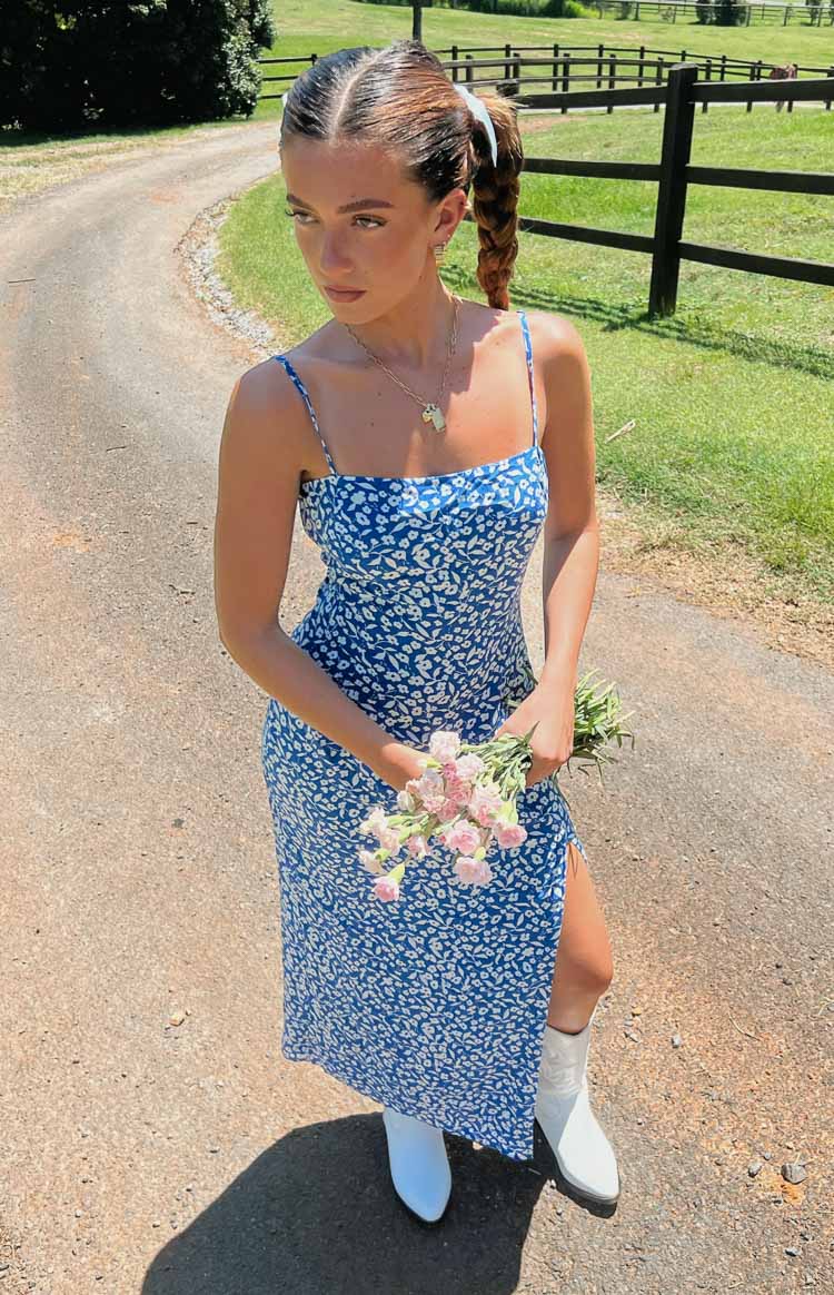 Matilda Blue Floral Midi Dress