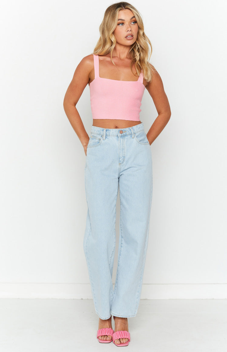 Jellie Pink Knit Twist Top