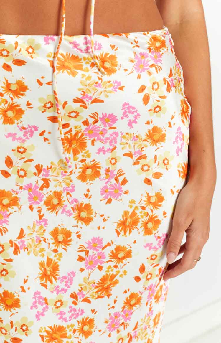 Bella Floral Satin Maxi Skirt