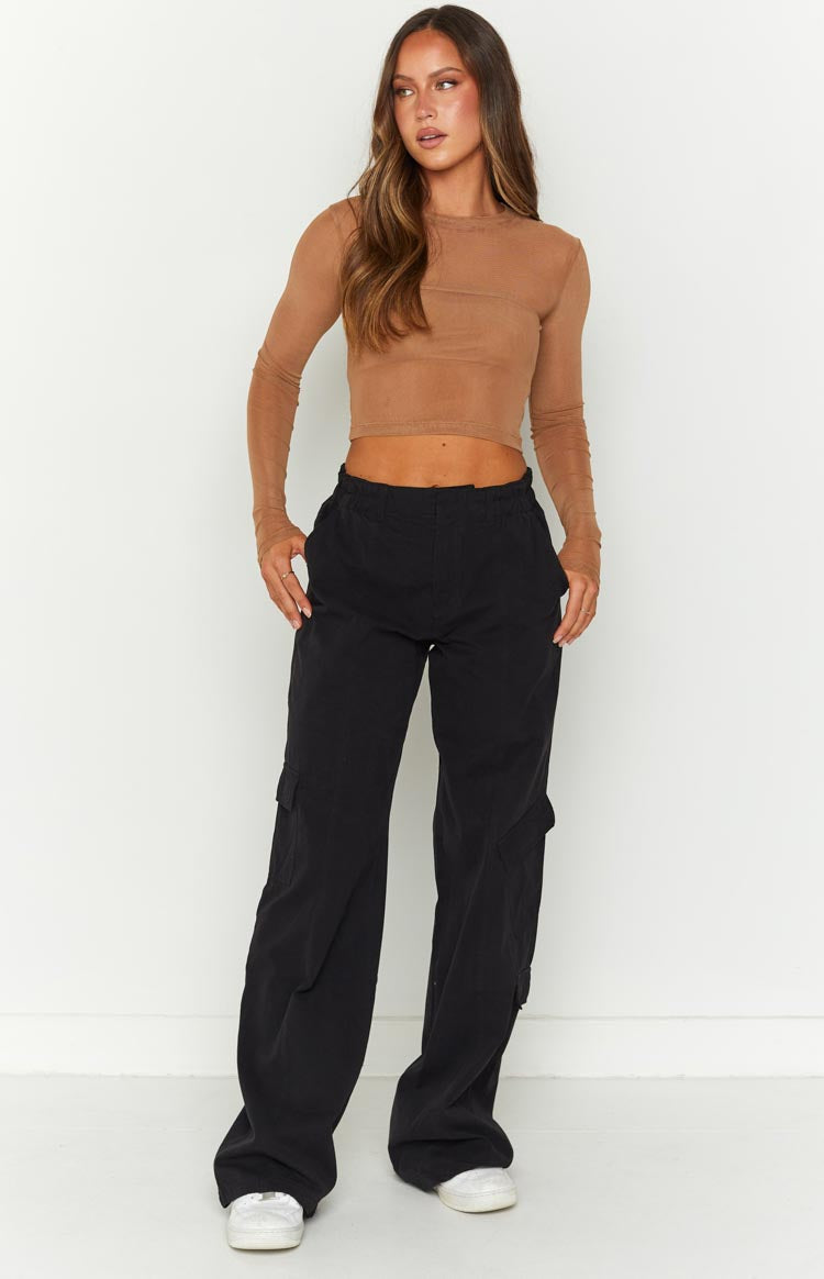 Millie Black Low Rise Cargo Trousers