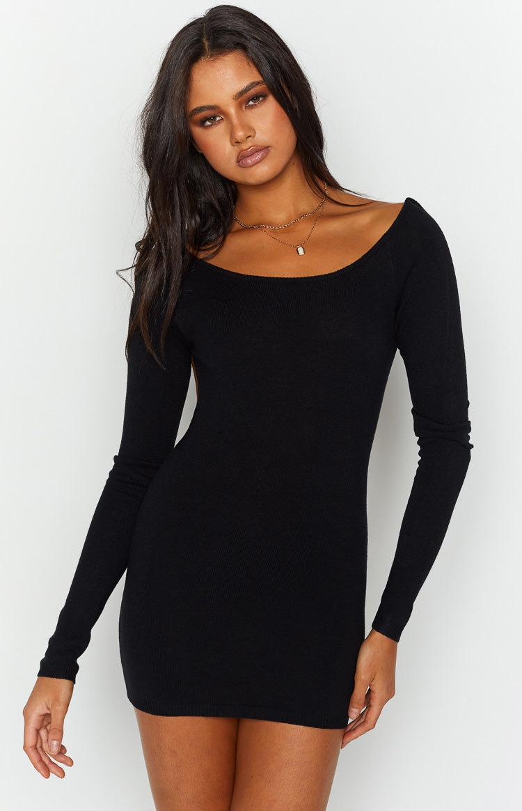 SNDYS Milo Black Knit Dress