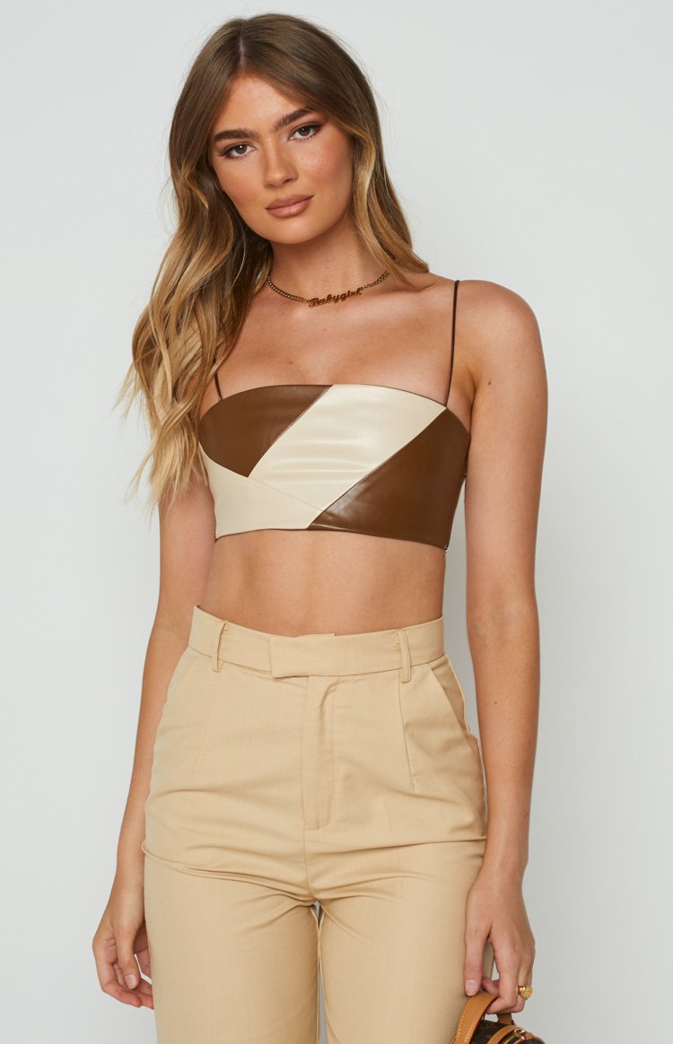Aquila Brown PU Top