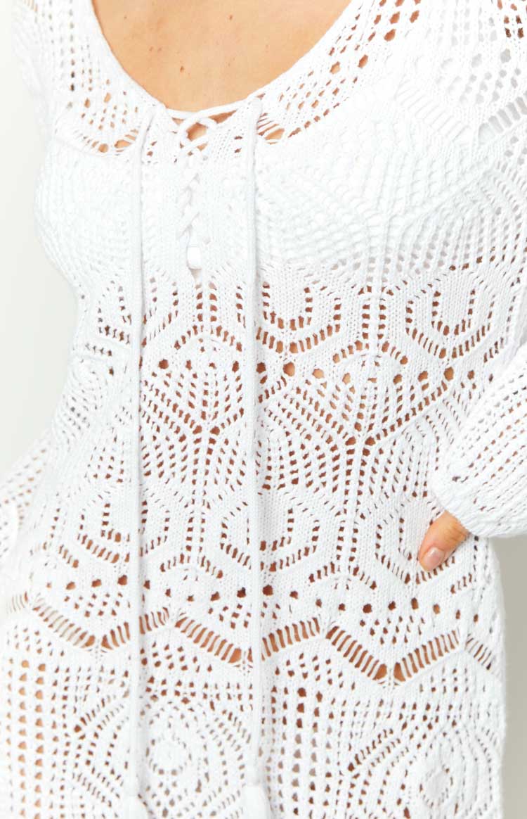 Pippa White Knit Mini Dress