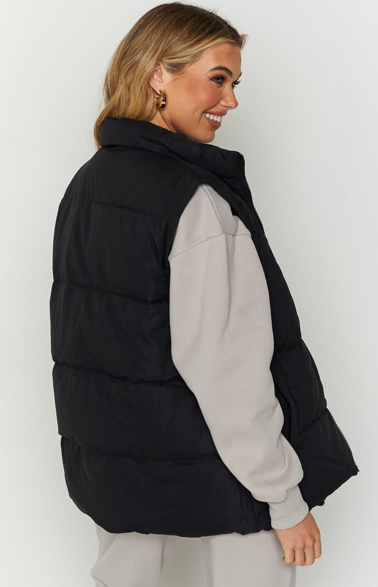 Nalia Black Puffer Vest