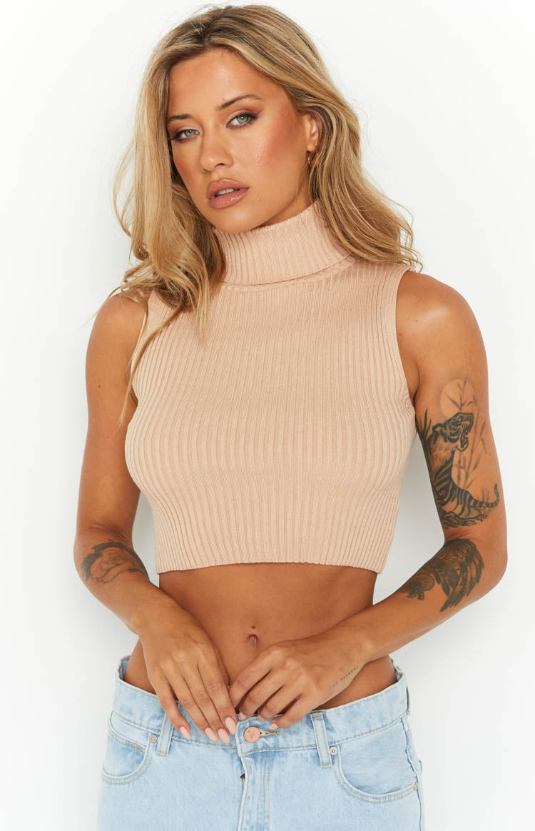 Halo Beige Knit Tank
