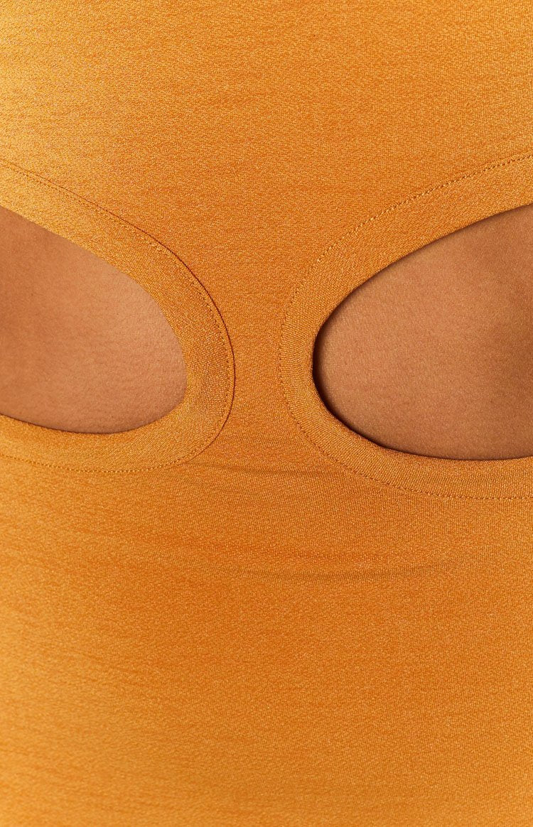 Faith Midi Dress Dark Mustard