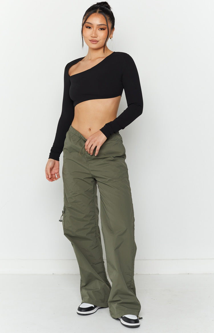 Sariah Black Long Sleeve Top