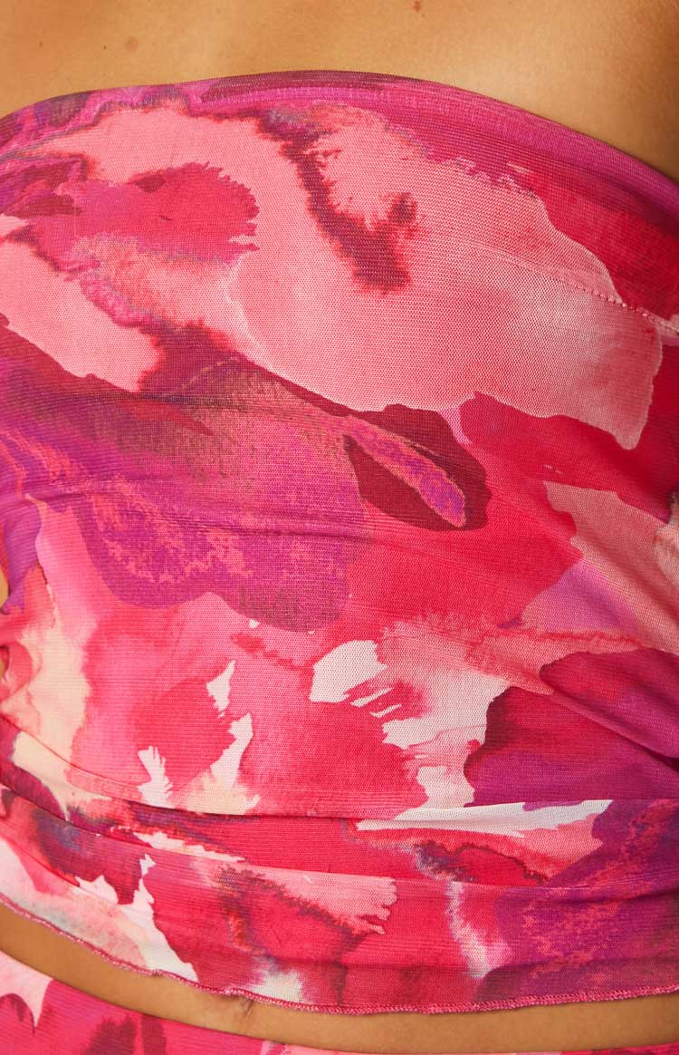 When In Rome Pink Print Tube Top