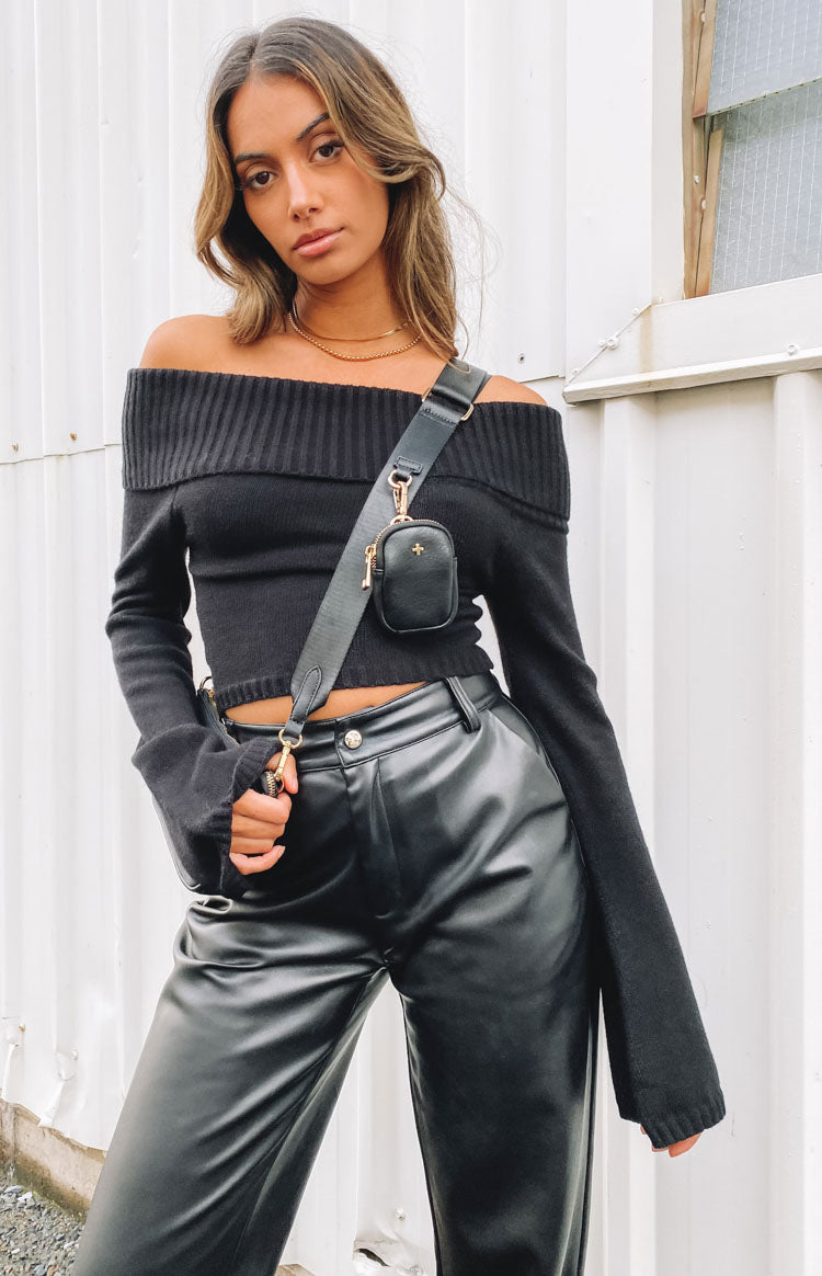 Marci Off Shoulder Sweater Black