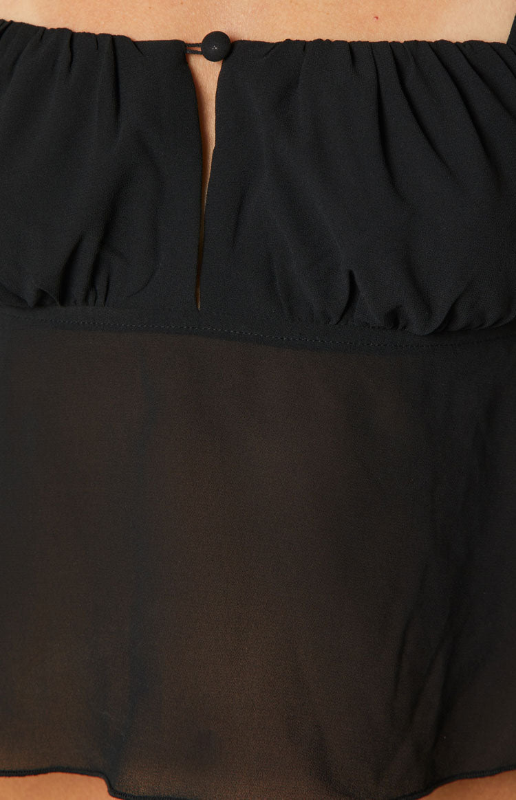 Bree Black Chiffon Camisole