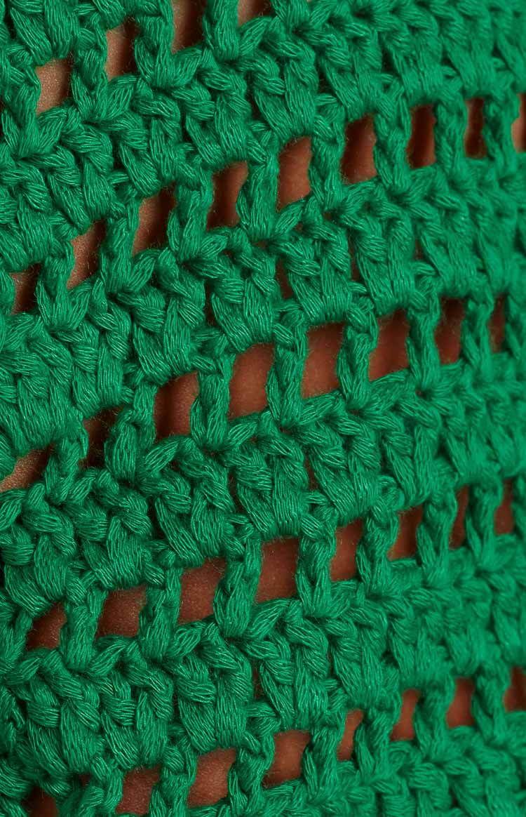 Avani Green Halter Neck Crochet Top