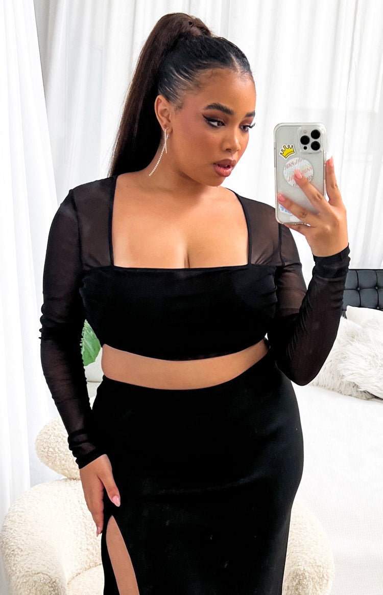 Suzie Black Long Sleeve Top