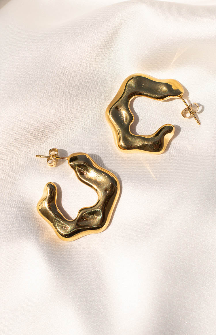 Amabella Gold Chunky Hoop Earrings