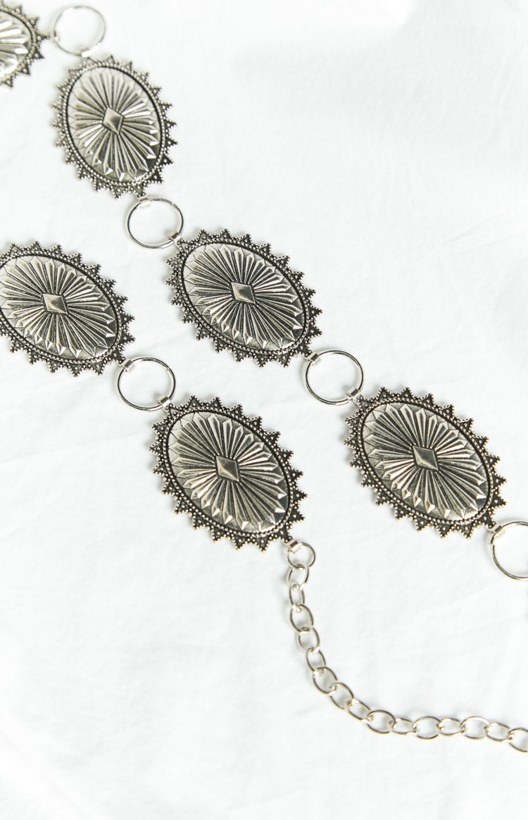 Delvey Silver Chain Belt