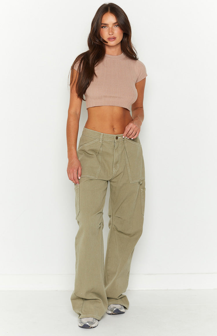 Shelbs Mocha Rib Knit Tee