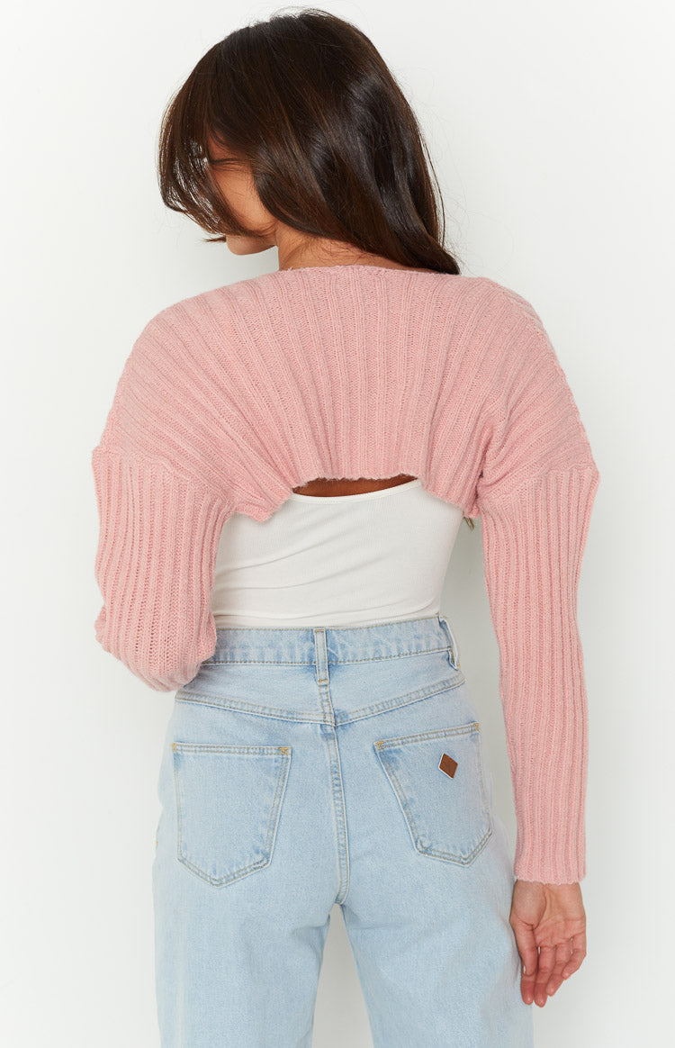 Elsa Pink Rib Knit Bolero