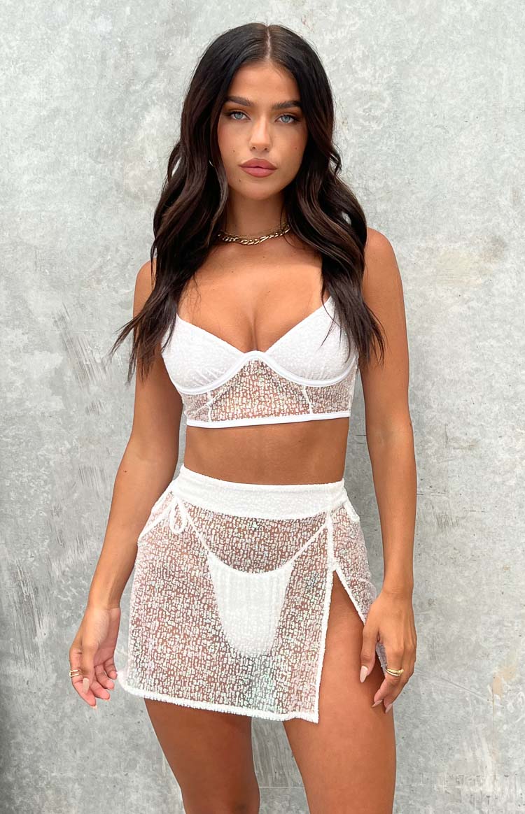 Starman White Sparkle Mini Skirt