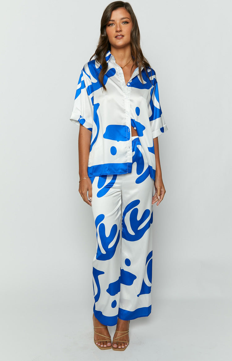 Karren Blue Print Pants