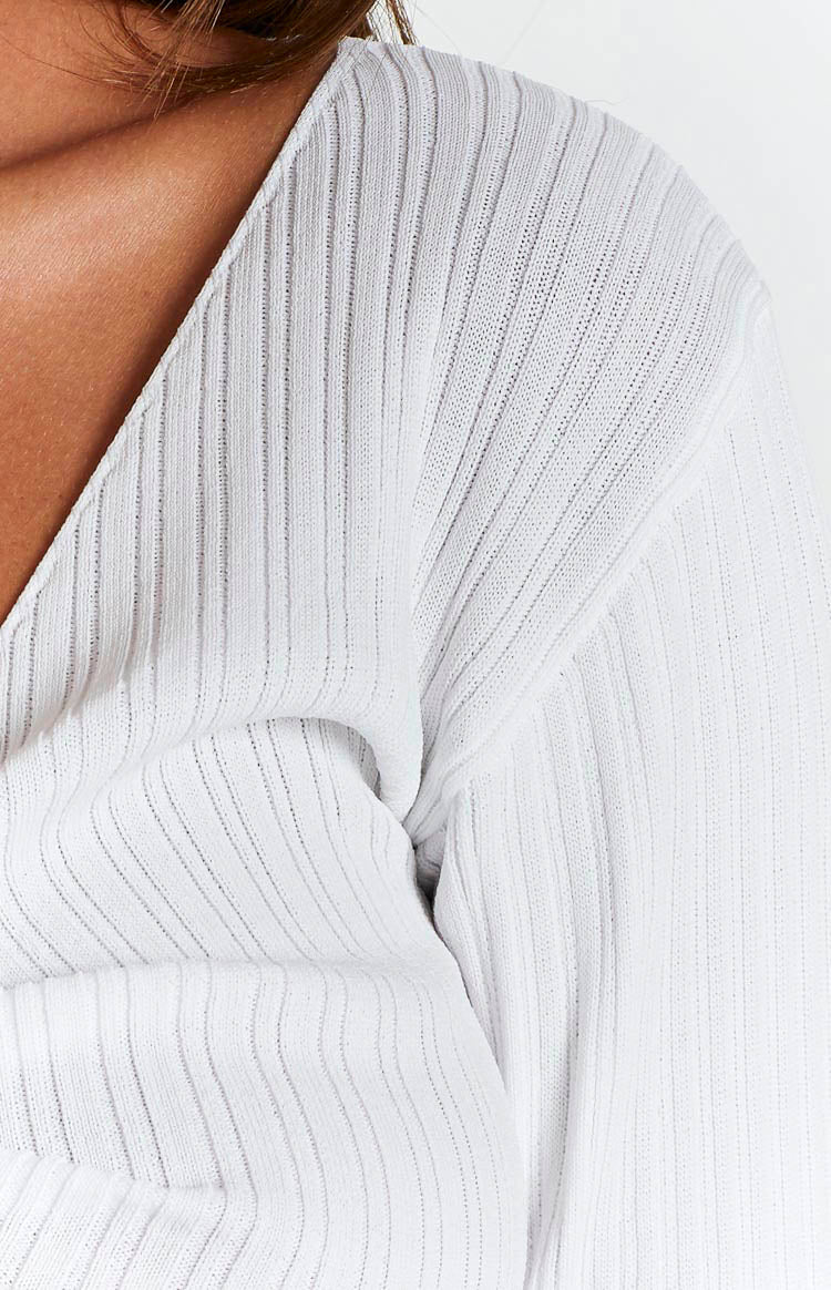SNDYS Twist White Rib Top