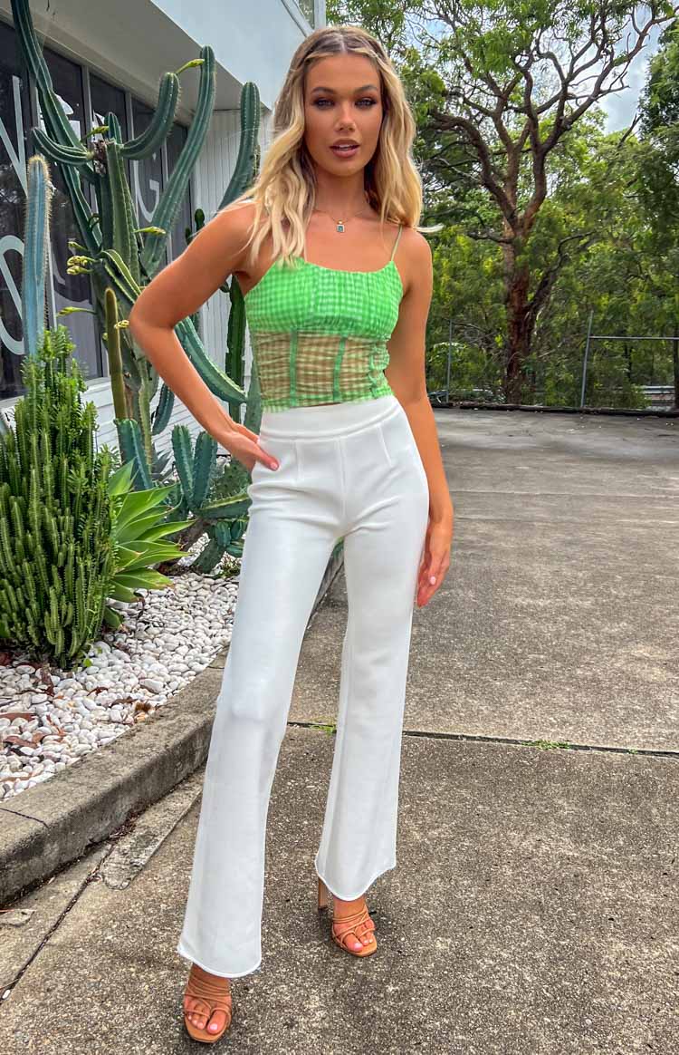 Freya Green Gingham Corset Top