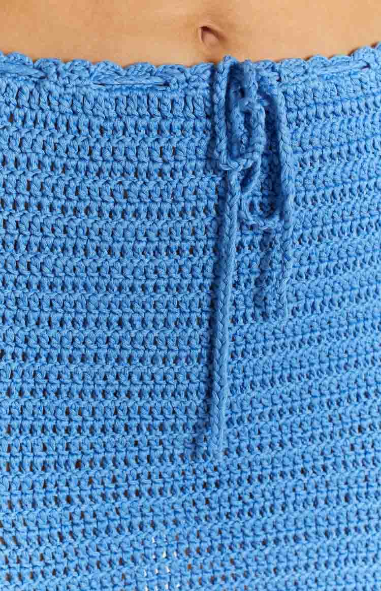 Olympia Blue Crochet Mini Skirt