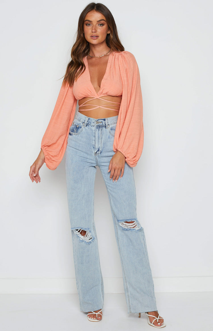 Nikki Tie Up Top Peach