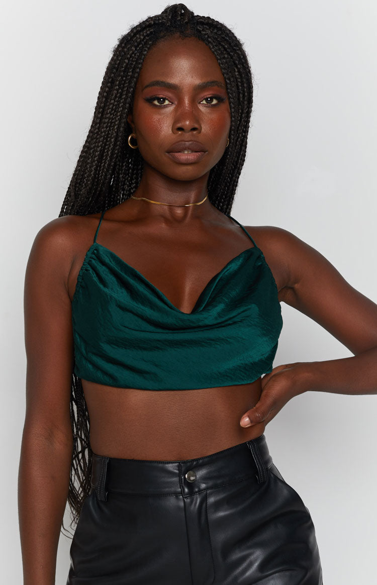 Lioness Born To Be Wild Crop Top Forest Green