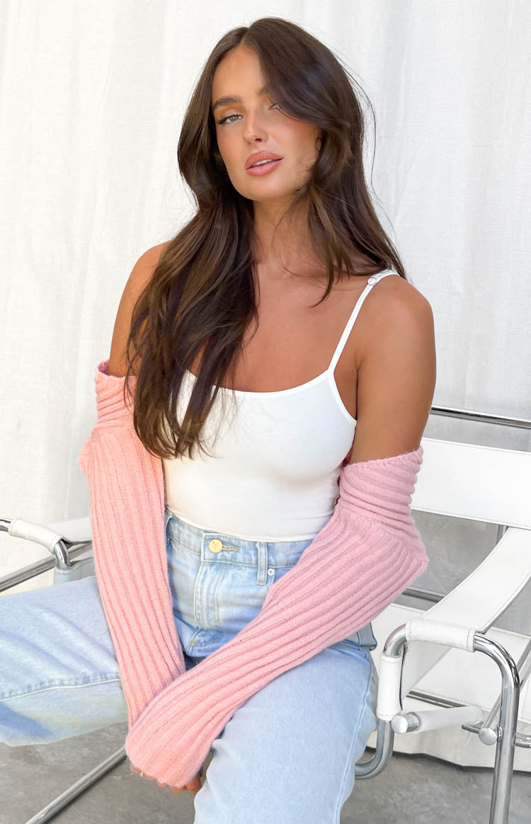 Elsa Pink Rib Knit Bolero