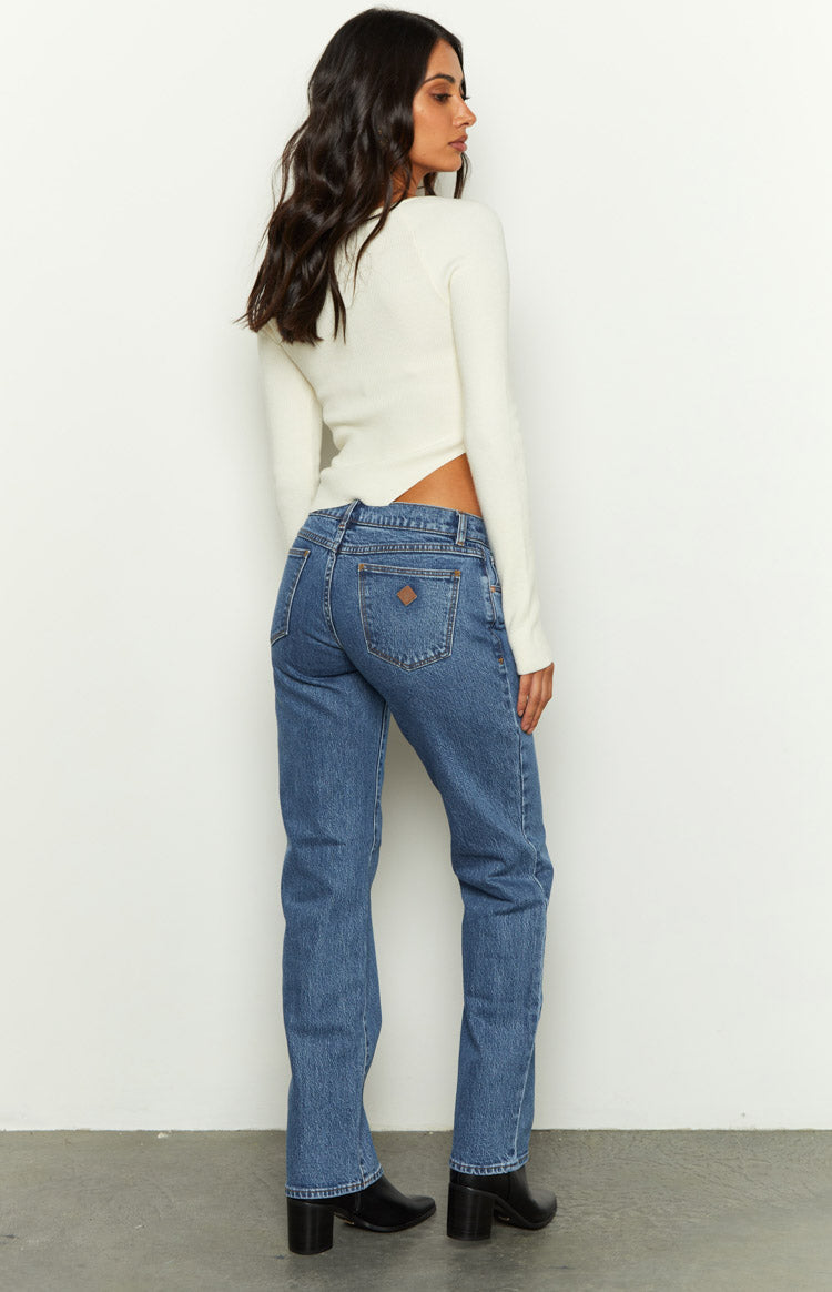 Abrand Olivia 99 Low Straight Organic Blue Denim Jeans