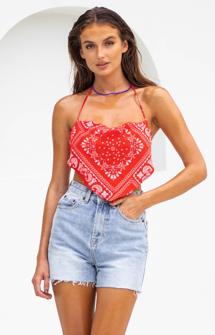 Washington Scarf Top Red