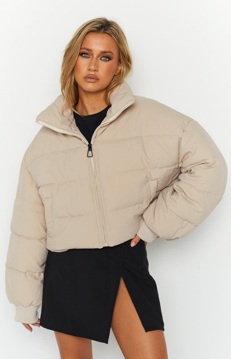 Fuego Puffer Cropped Jacket Bone