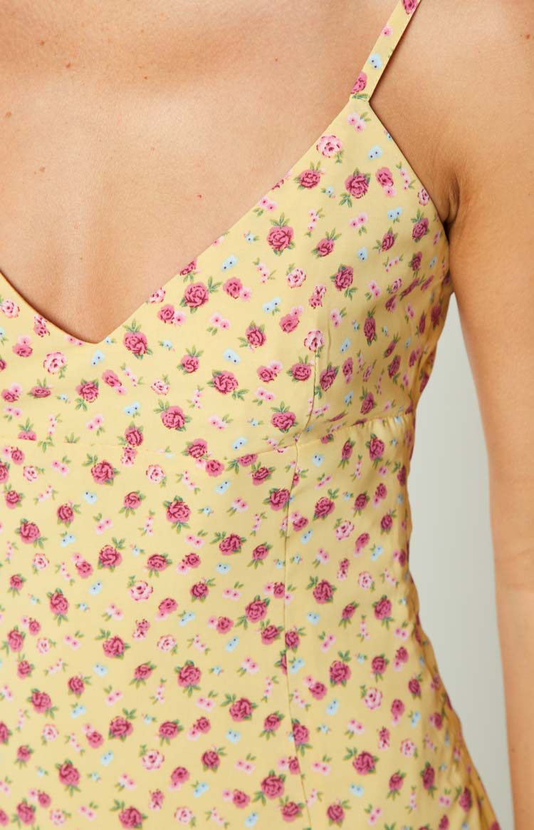 Lola Yellow Floral Mini Dress