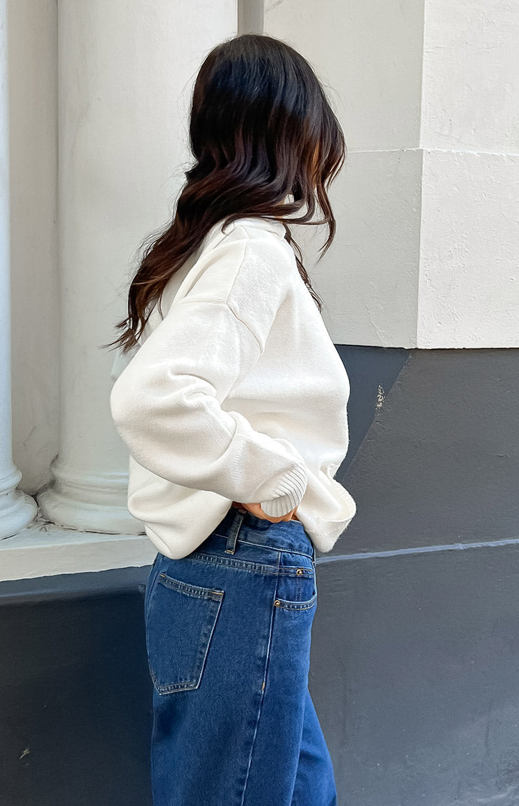 Story of Me White Knitted Hoodie