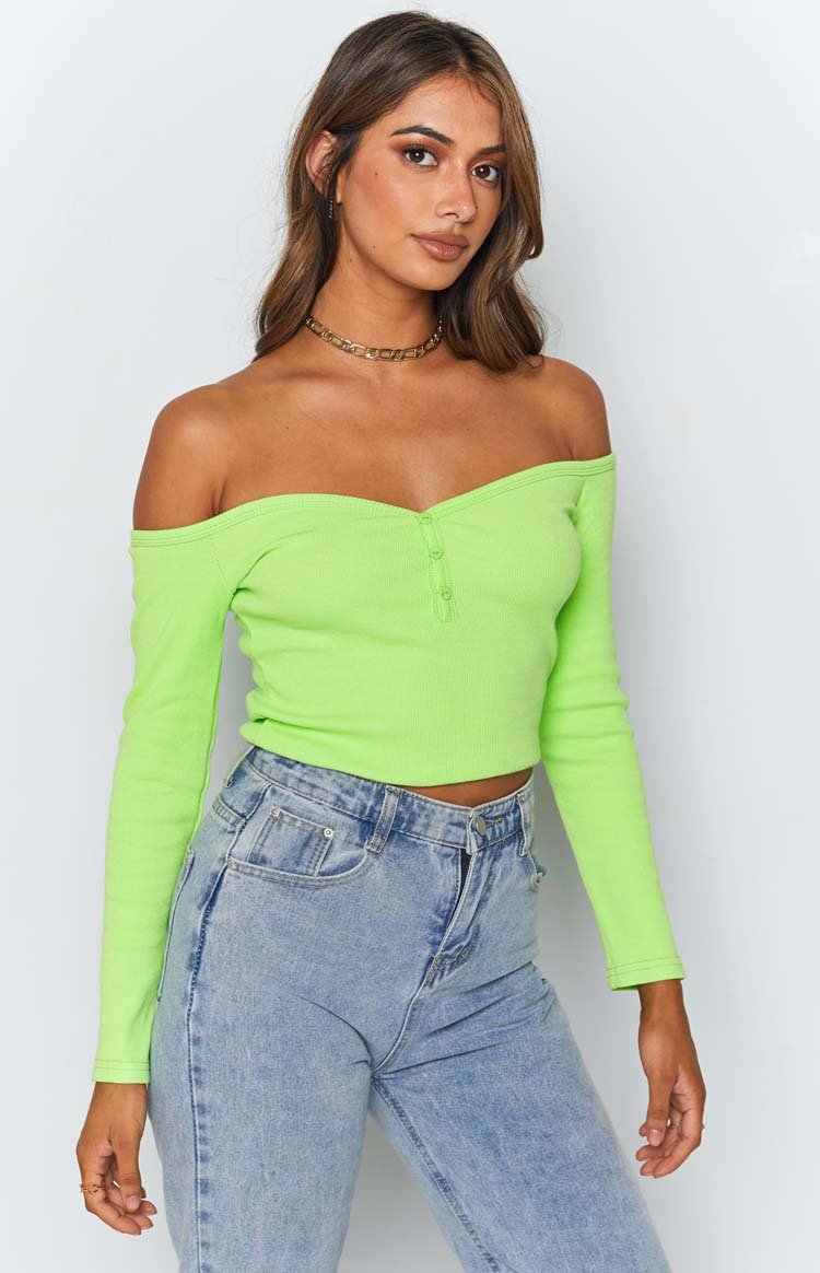 Serya Drop Shoulder Top Green