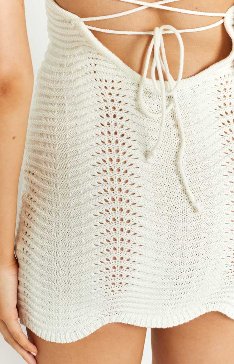 Haisley White Knitted Mini Dress