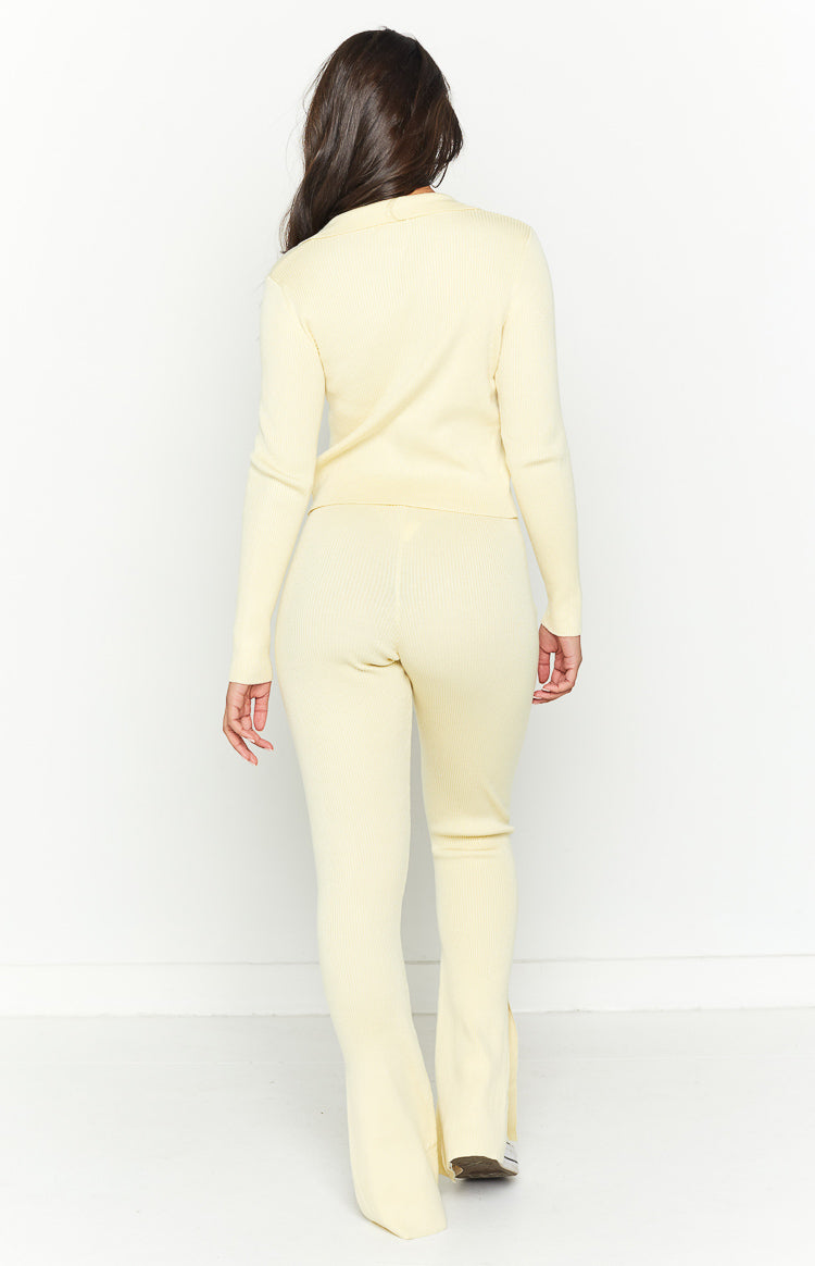 Winter Yellow Knit Pants