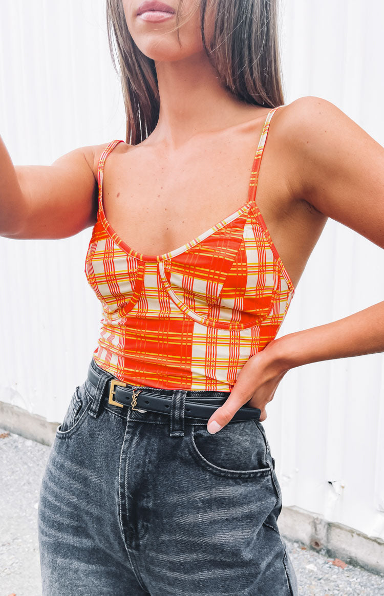 Ahlia Cami Crop Top Orange
