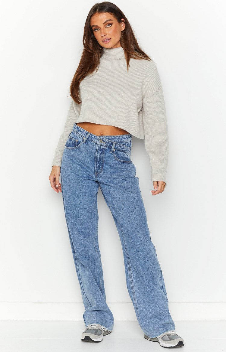 Corby Grey Cropped Sweater