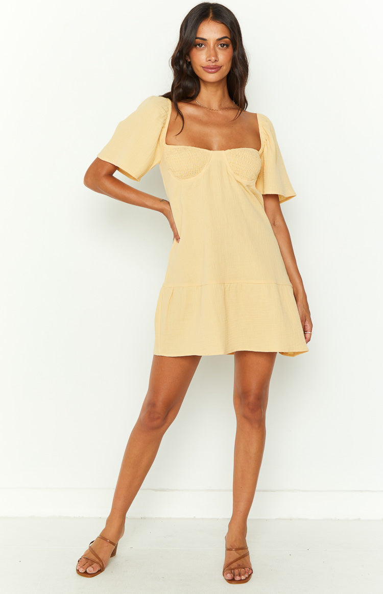 Alexa Yellow Mini Dress
