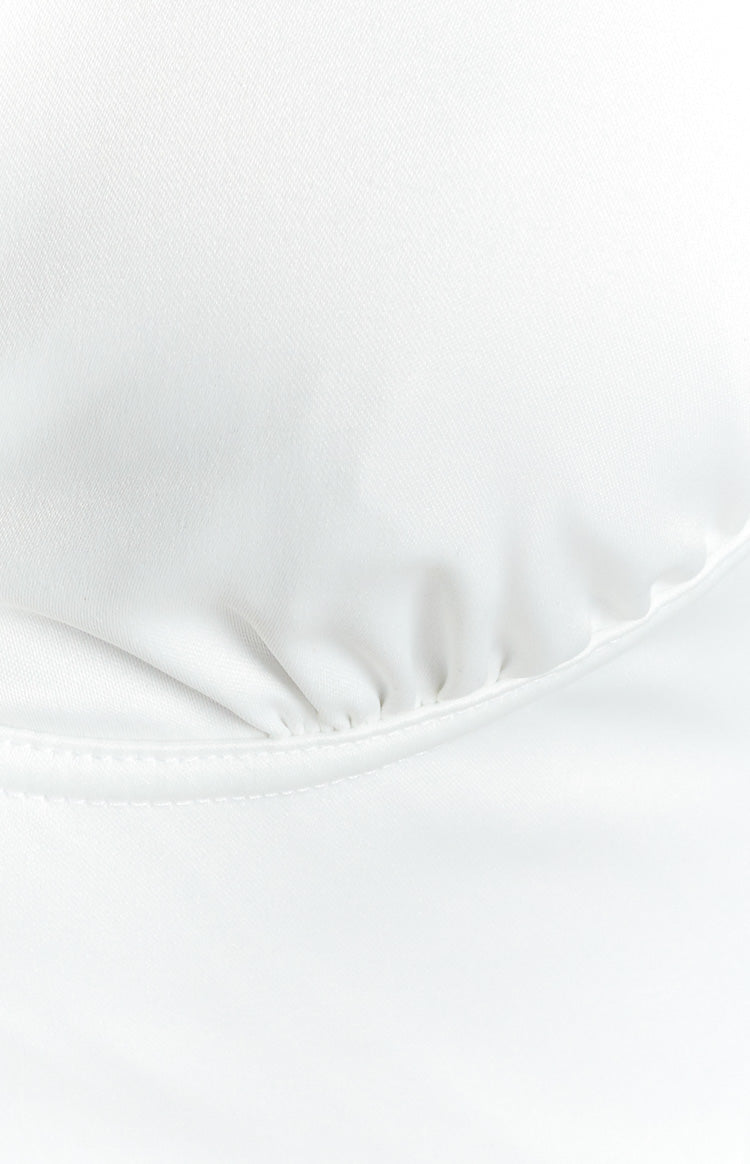 Brigitta White Halter Crop Top