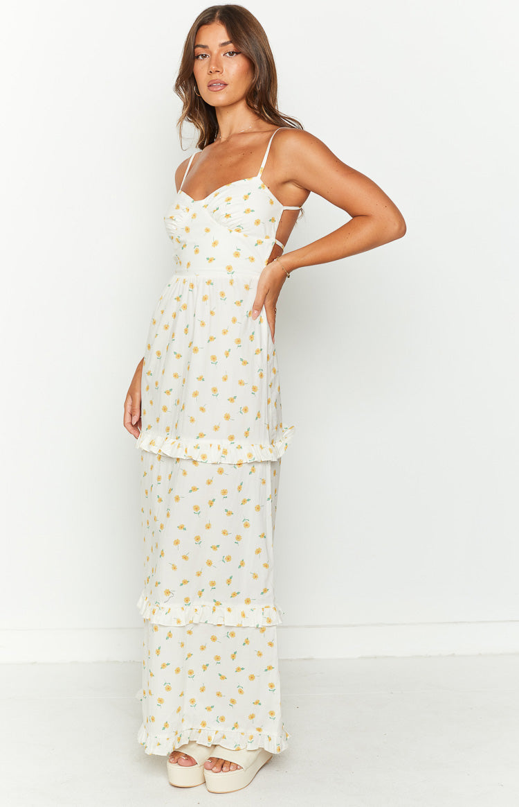 Victoria Tie Back Floral Maxi Dress