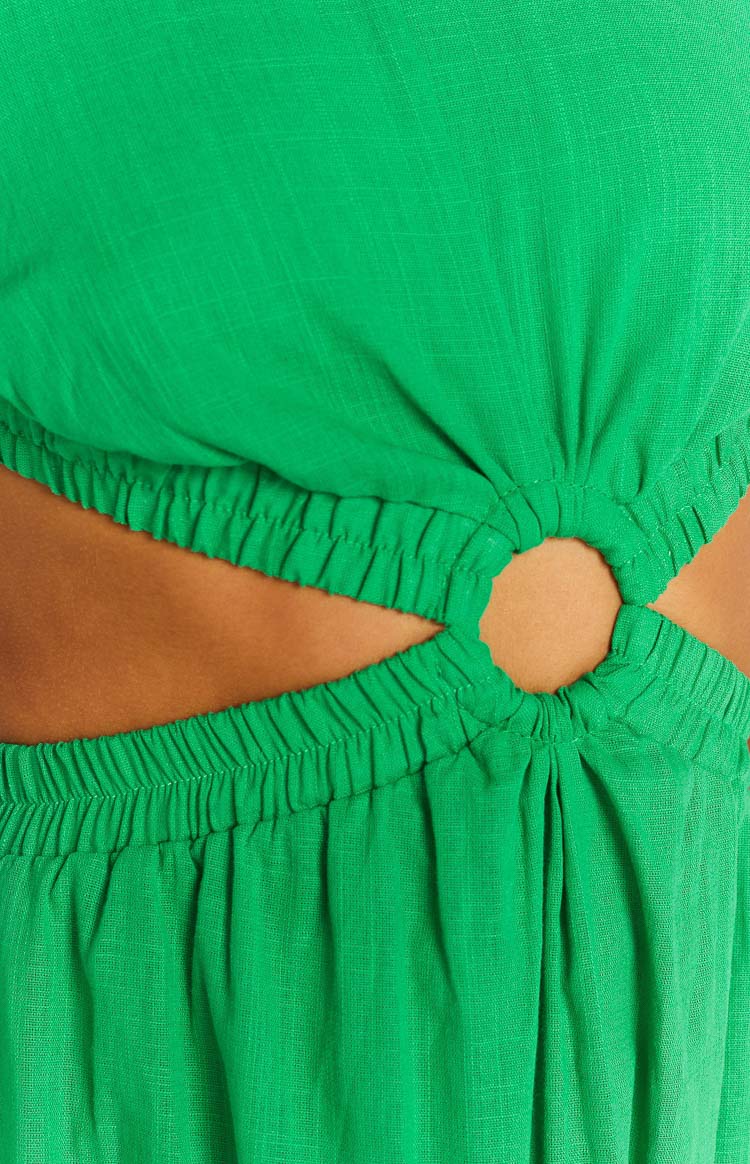 Odessa Backless Green Midi Dress