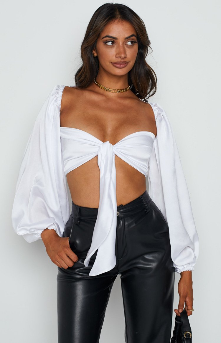 Arianna Blouson Top White