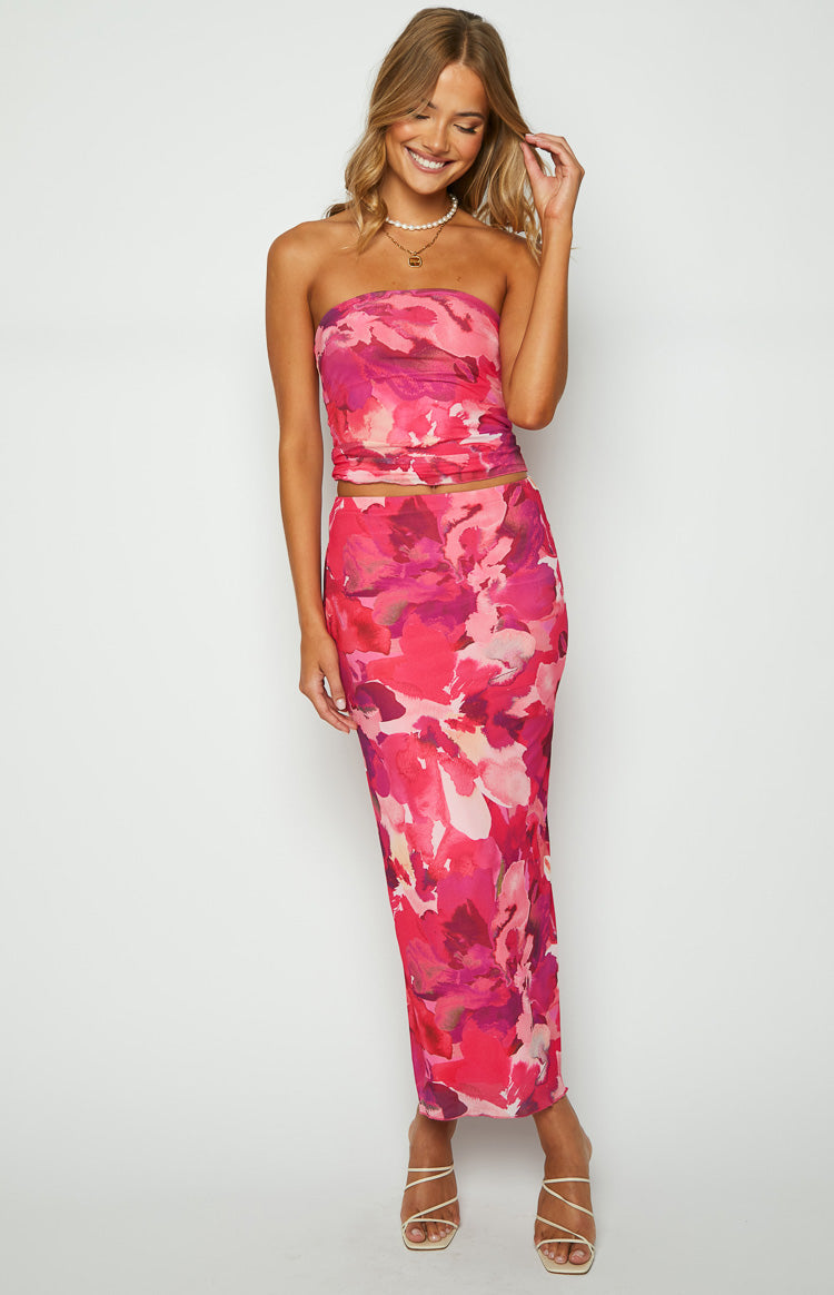 When In Rome Pink Print Tube Top