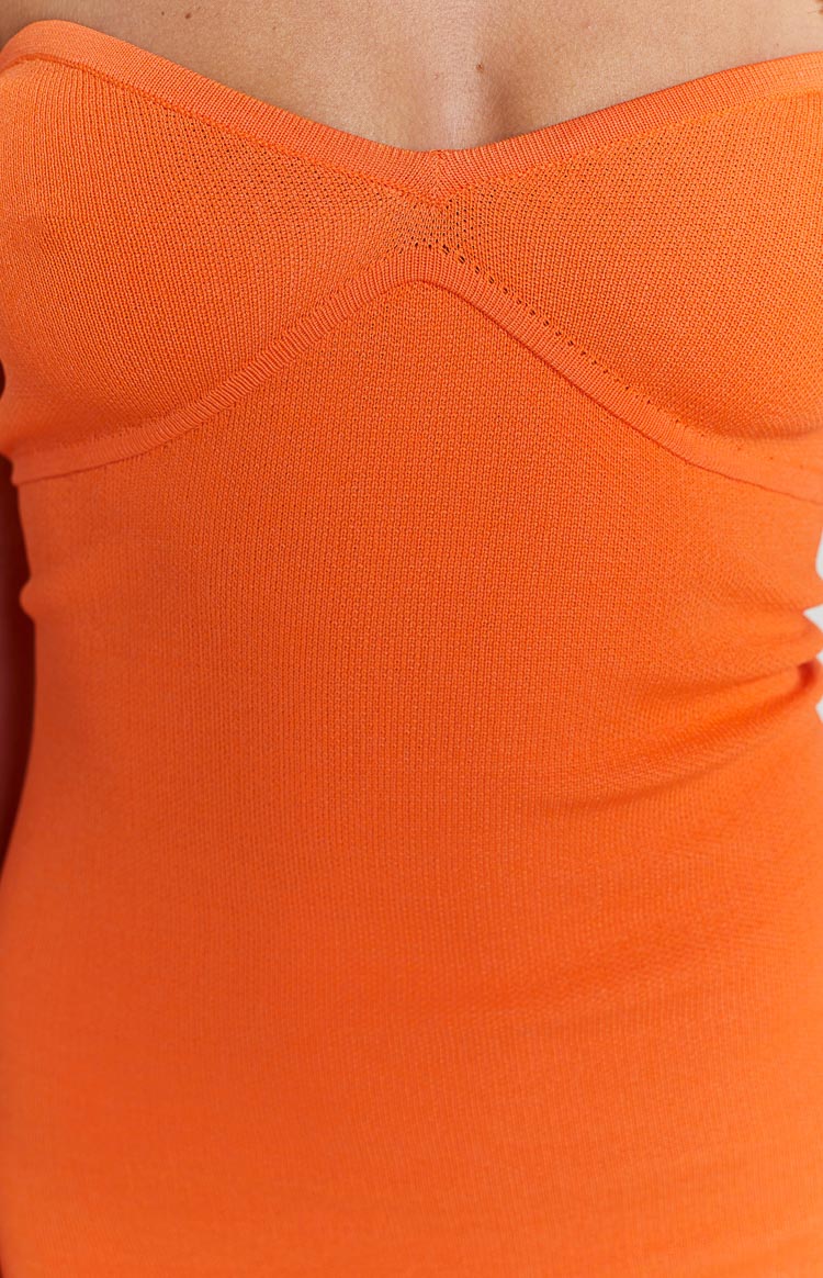 Roselani Orange Strapless Mini Dress