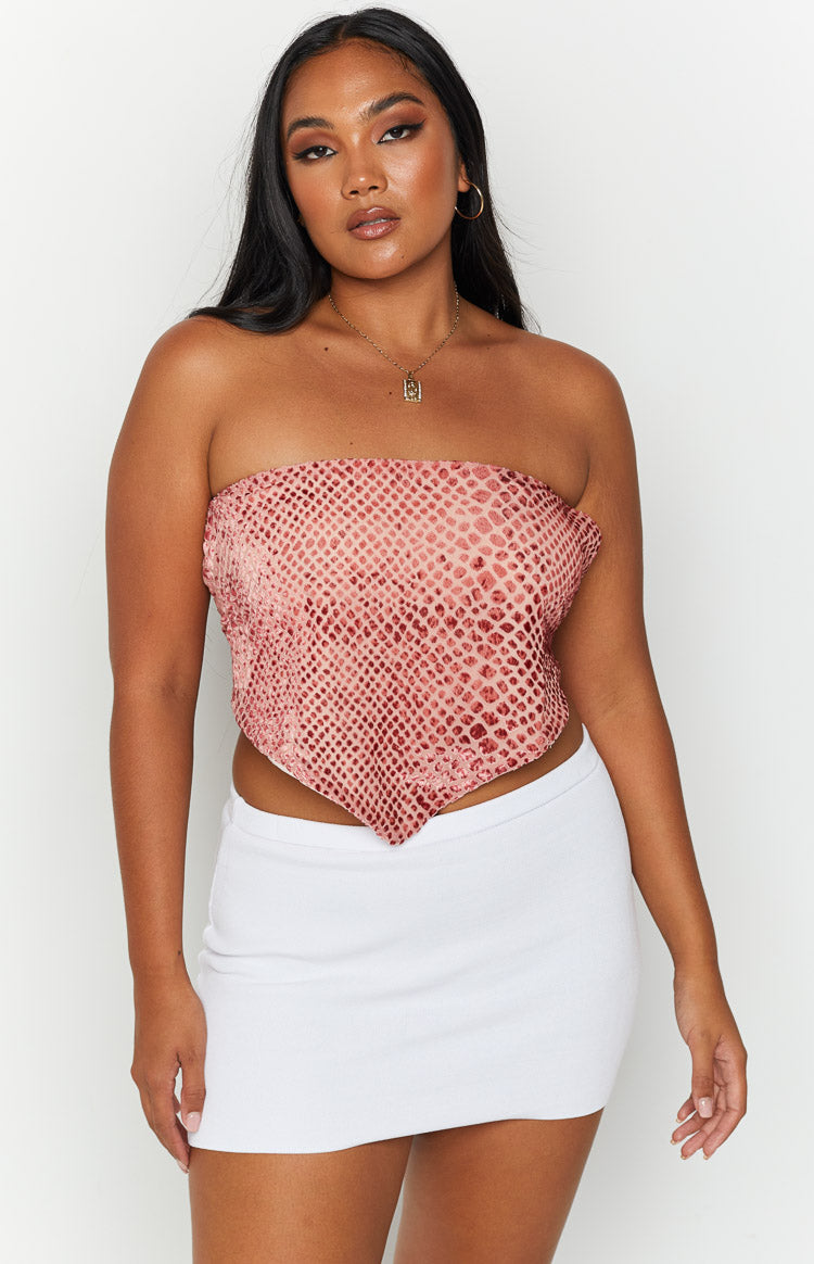 Lizzie Pink Print Cowl Neck Top
