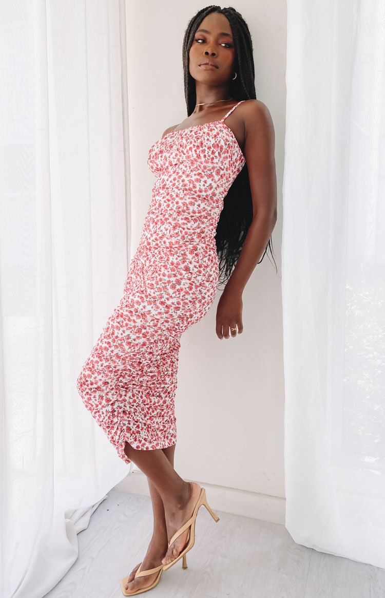 Stepford Midi Dress Rose Print