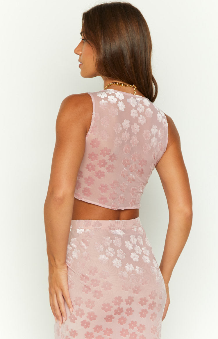 Late Night Pink Tie Top