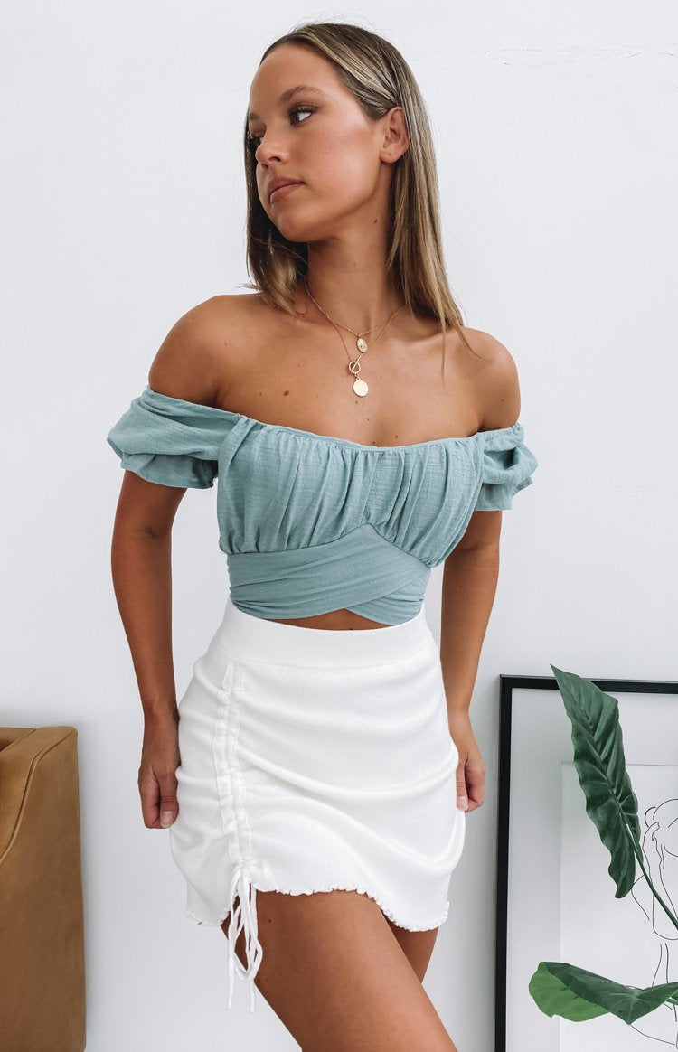 Heritage Wrap Top Sage