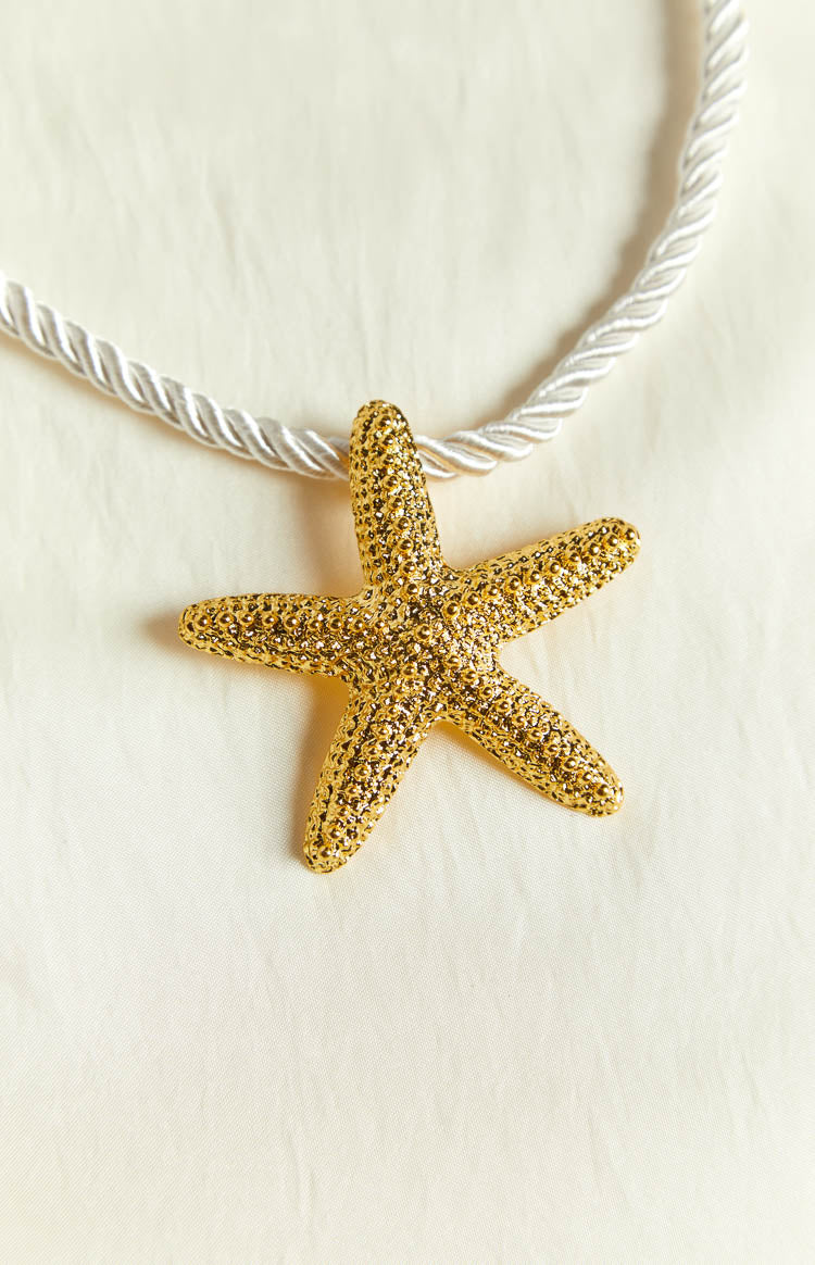 Oceans Jewel Yellow Starfish Pendant Necklace